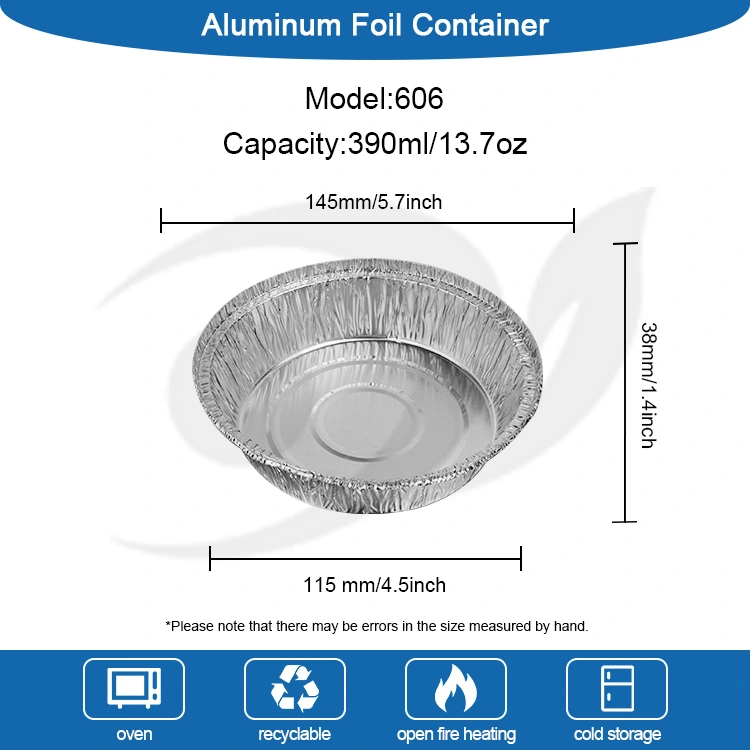 Runde Luftbraten Backschale Silber Aluminium Folienbehälter