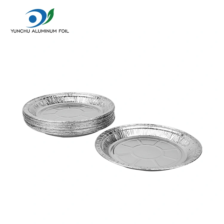 Runde Luftbraten Pizza Silber Aluminium Folienbehälter Runde Luftbraten Pizza Silber Aluminium Folienbehälter