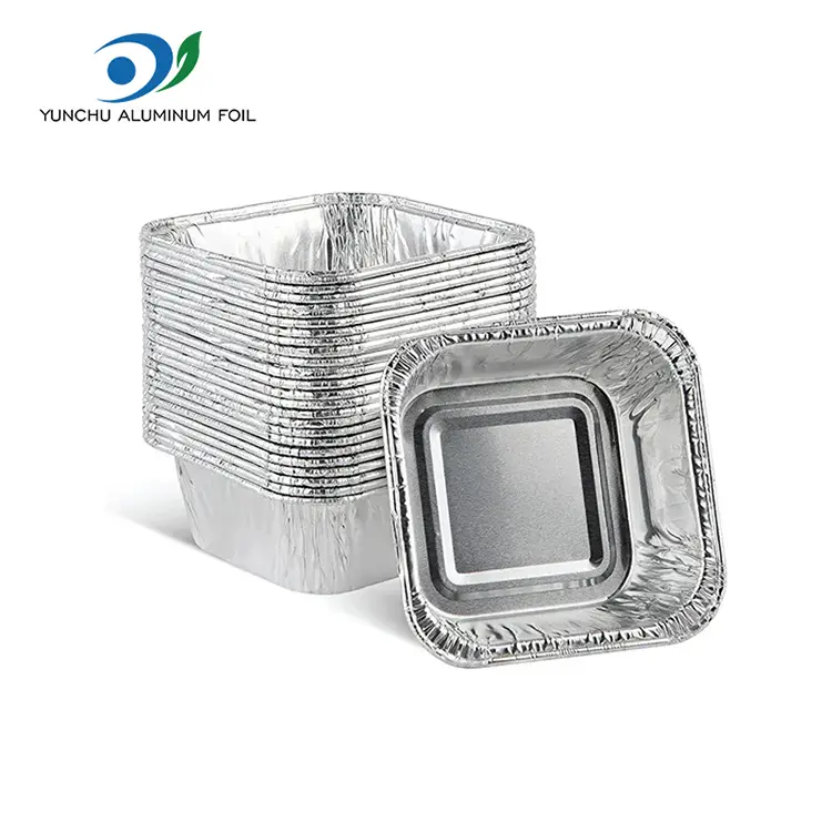 Quadratluft Frittierback Silber Aluminiumfolienbehälter Quadratluft Frittierback Silber Aluminiumfolienbehälter