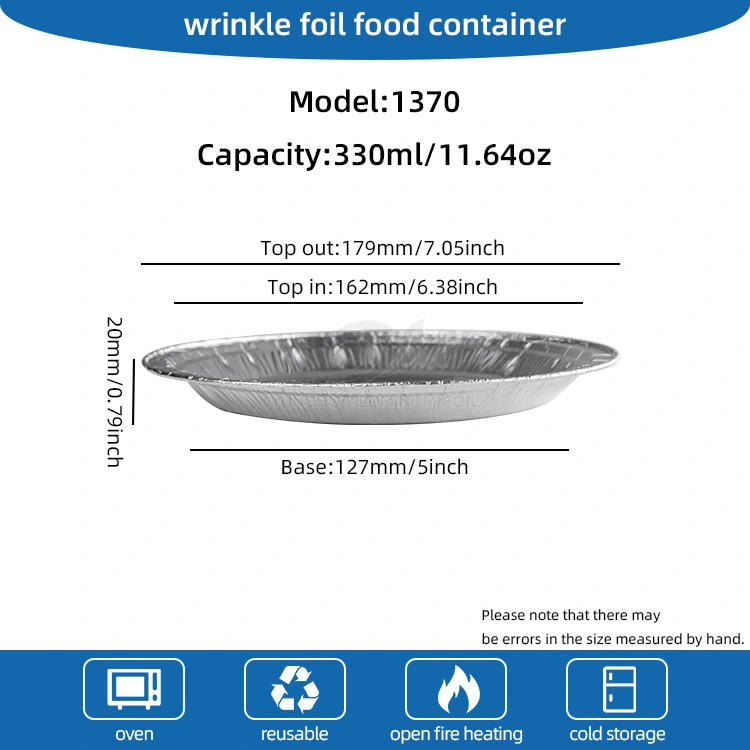 Runde Luftbraten Pizza Silber Aluminium Folienbehälter