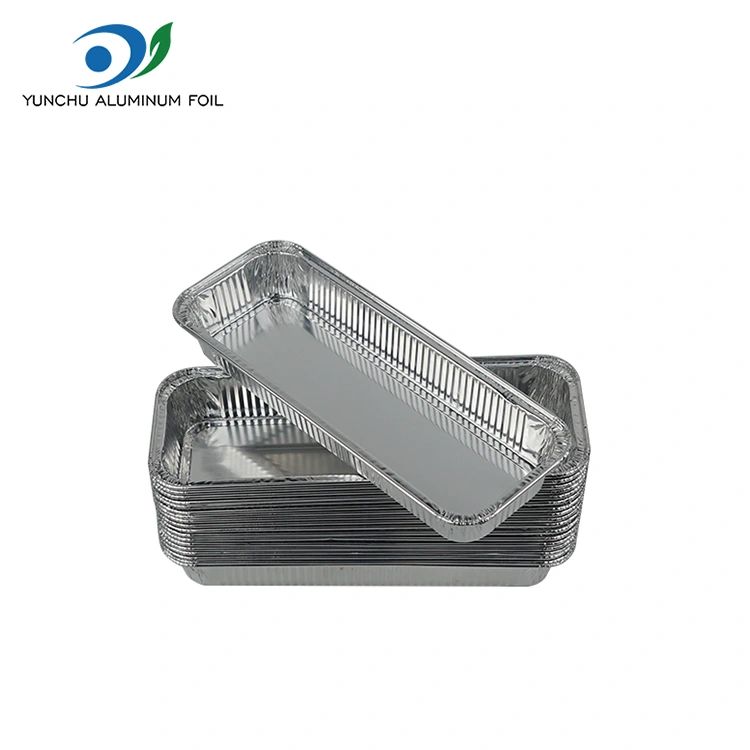 Rechteckige Brotbrot Silber Aluminium Folienbehälter