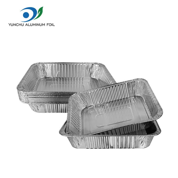 Einweg -Grill -Takeaway -Silber -Aluminiumfolienbehälter