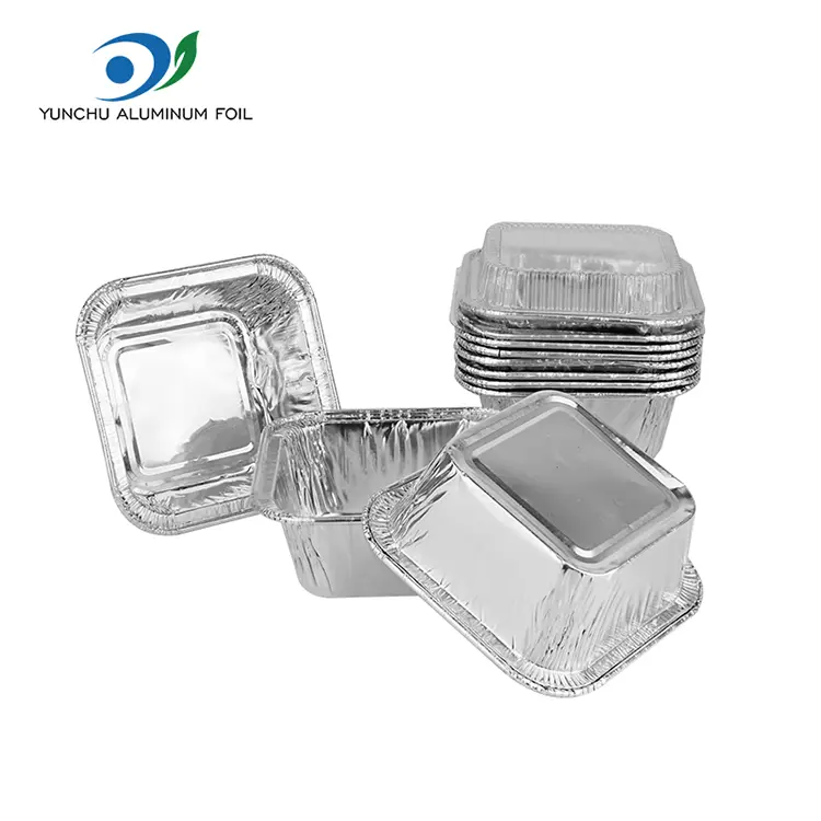 Quadratluft Frittierback Silber Aluminiumfolienbehälter