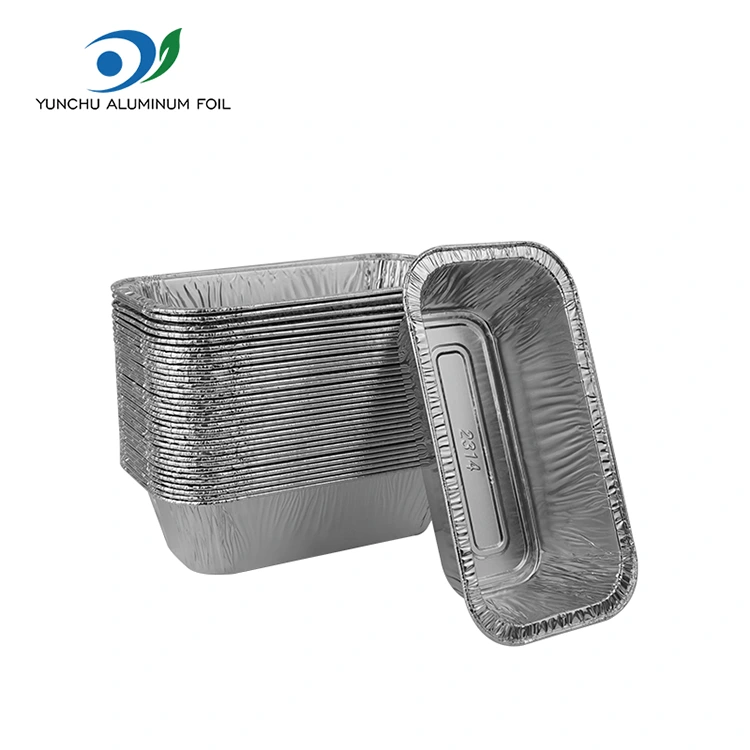 Rechteckige Luftbraten Back Silber Aluminiumfolienbehälter
