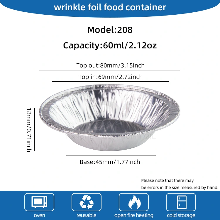 Runde Schachstaber Silber Aluminiumfolie Lebensmittelbehälter