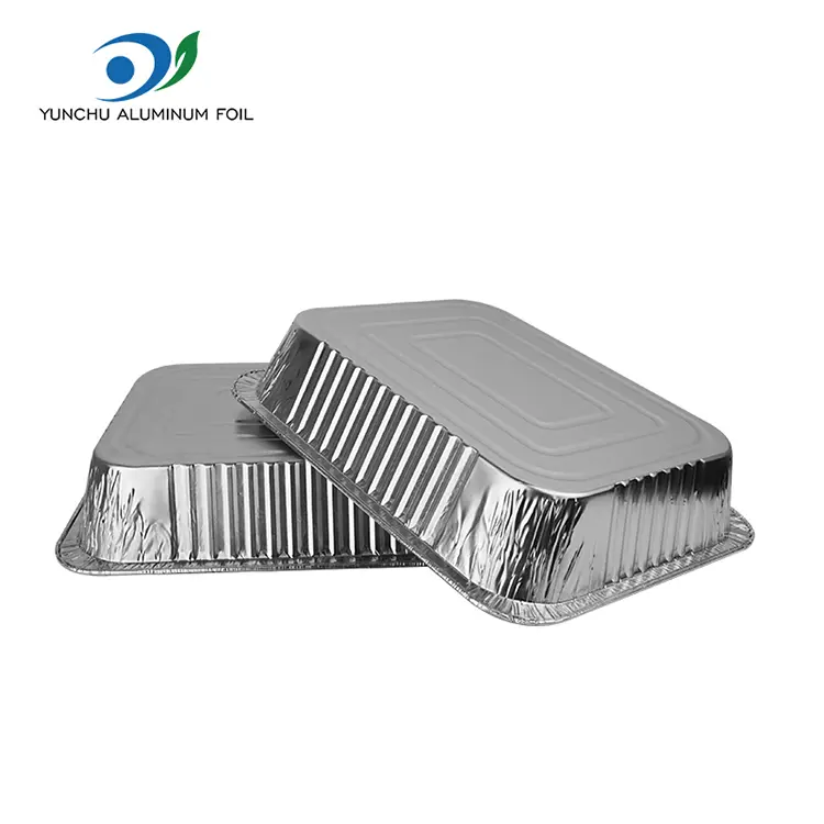 Einweg -Grill -Takeaway -Silber -Aluminiumfolienbehälter