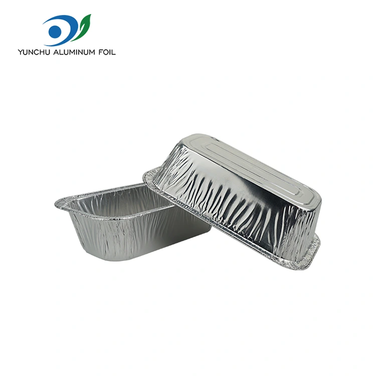 Rechteckige Luftbraten Back Silber Aluminiumfolienbehälter