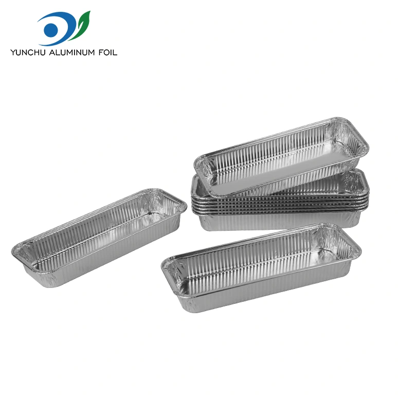 Rechteckige Brotbrot Silber Aluminium Folienbehälter