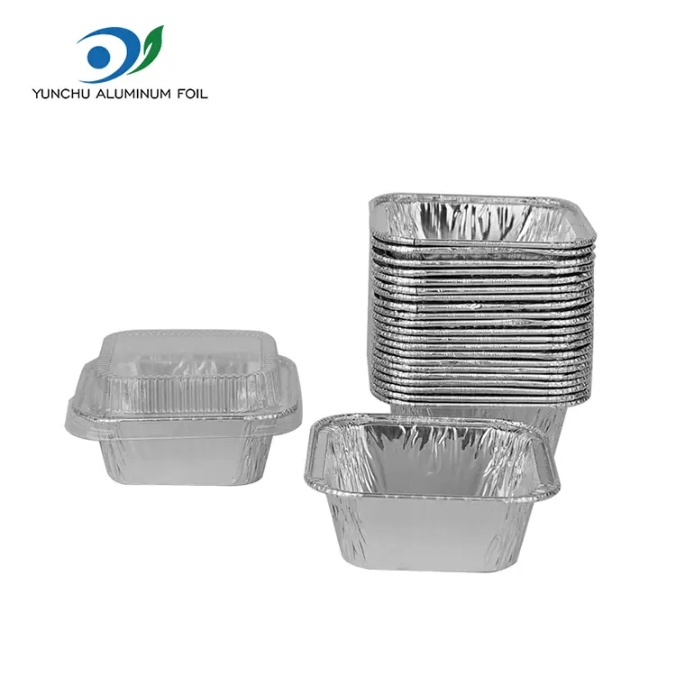 Quadratluft Frittierback Silber Aluminiumfolienbehälter