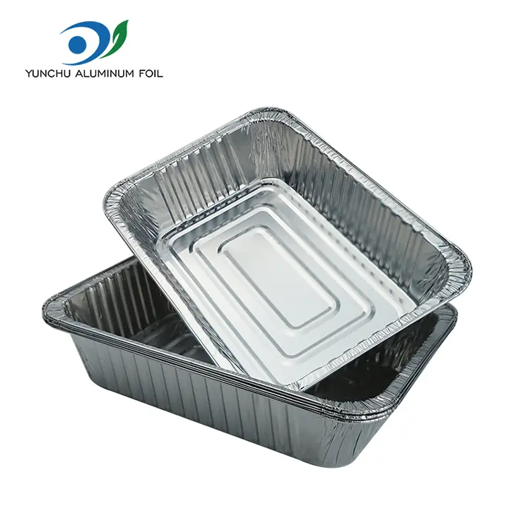 Rechteckige Backblech Silber Aluminium Folienbehälter
