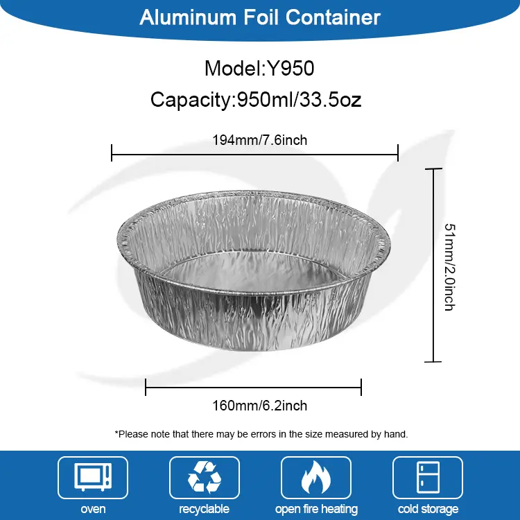 Runde Luftbraten Silber Aluminium Folienbehälter