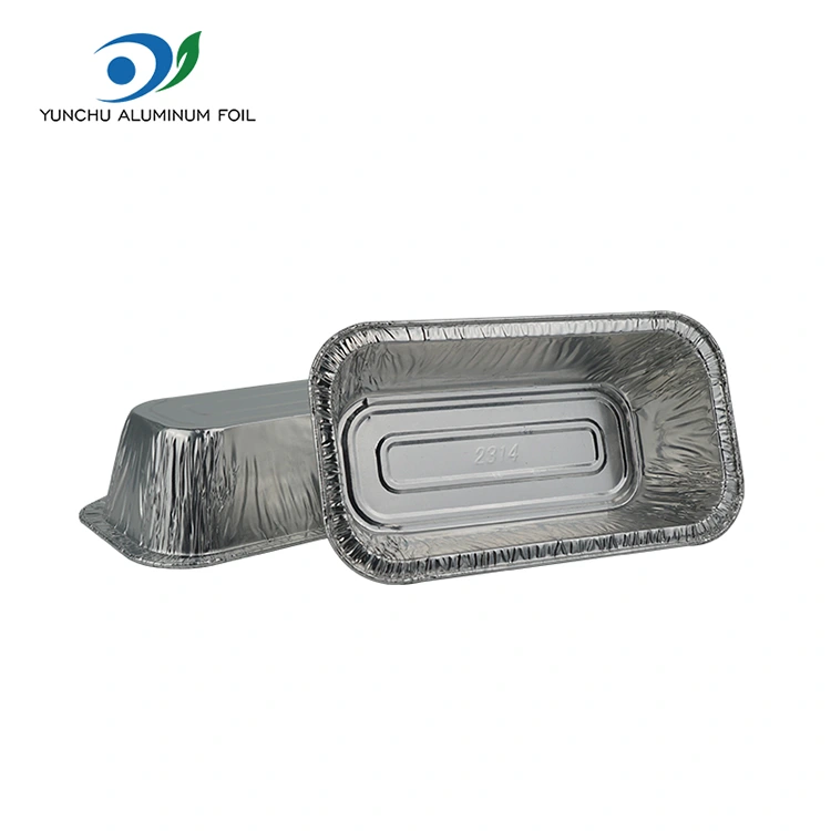 Rechteckige Luftbraten Back Silber Aluminiumfolienbehälter