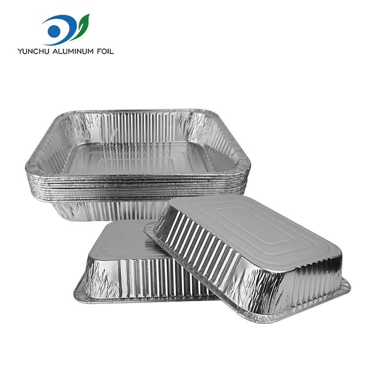 Einweg -Grill -Takeaway -Silber -Aluminiumfolienbehälter