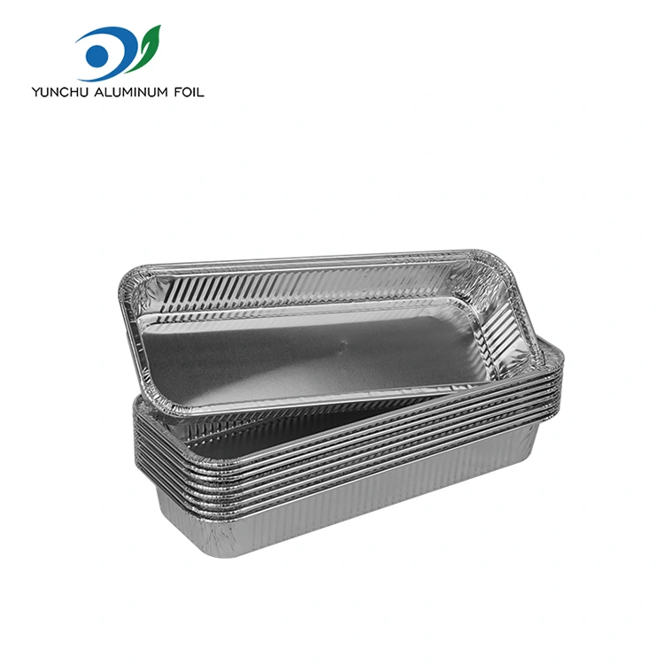 Rechteckige Brotbrot Silber Aluminium Folienbehälter