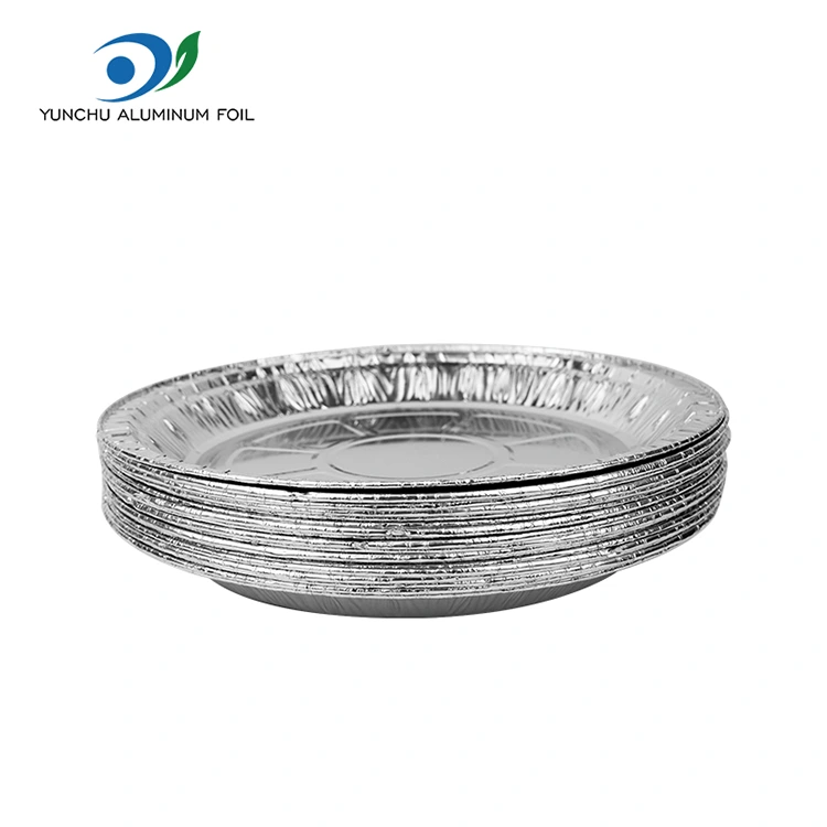 Runde Luftbraten Pizza Silber Aluminium Folienbehälter