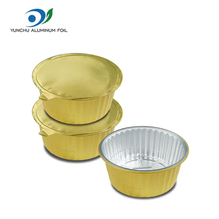 Einweg -Backblech -Essen goldene Aluminiumfolienbehälter