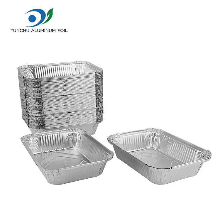 Einweg -Grill -Lunchbox Silber Aluminium Folienbehälter