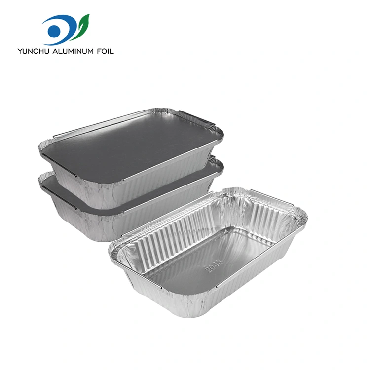Einweg -Fast -Food -Box Grill Silber Aluminium Folienbehälter