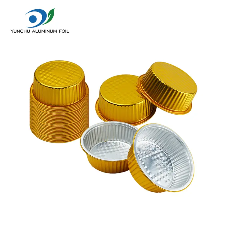 Einweg -Golden Fast Food Round Aluminium Folienbehälter