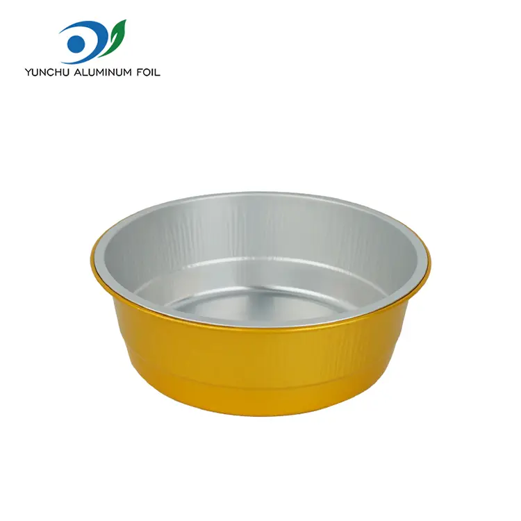 Einweg -Golden Round Aluminium Folienbehälter