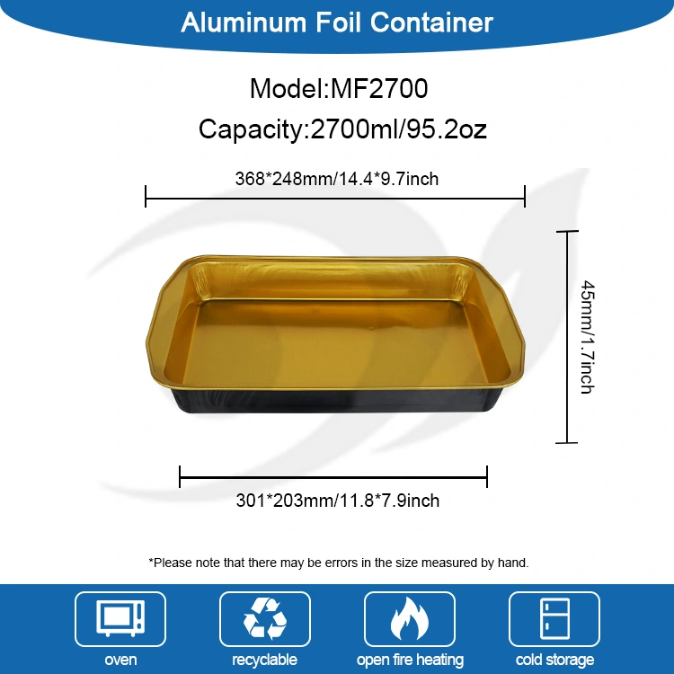 Einweg-Campingbehälter aus Aluminiumfolie mit großem Fassungsvermögen in Schwarzgold