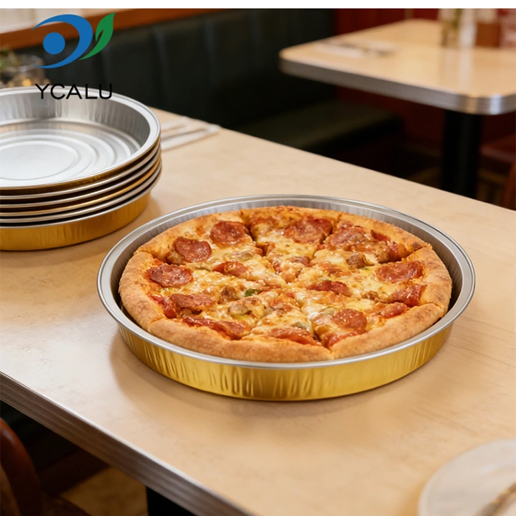 Einweg-Pizzapfanne zum Backen, runde Behälter aus Aluminiumfolie