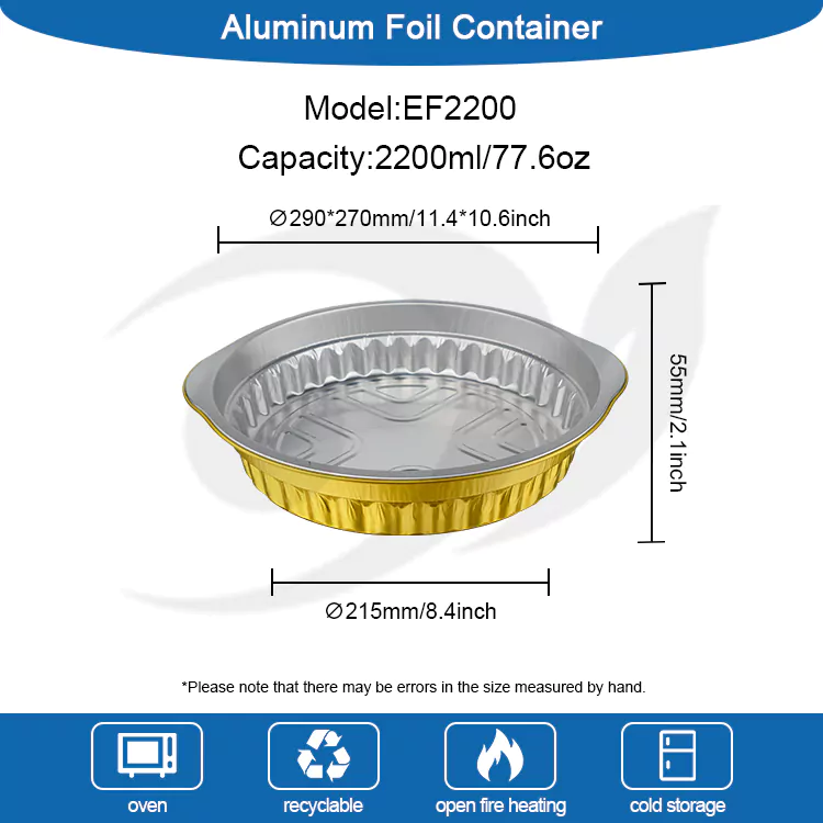 Runde Einweg-Aluminiumfolienbehälter für Catering zum Mitnehmen