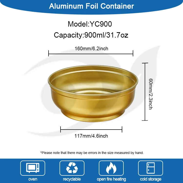 Runde Einweg-Goldschüssel mit großem Fassungsvermögen aus Aluminiumfolie