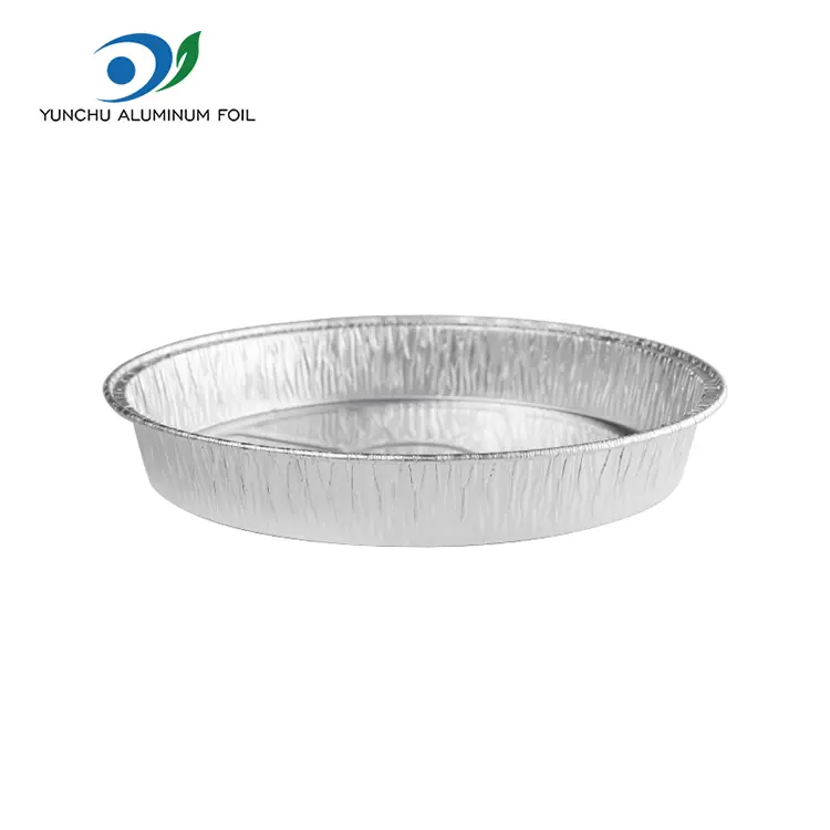 Einwegbehälter aus runder silberner Aluminiumfolie für Lebensmittel zum Mitnehmen