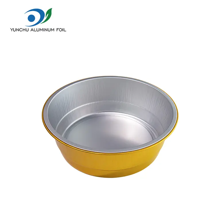 Einwegversiegelte Catering Golden Round Aluminiumfolienbehälter