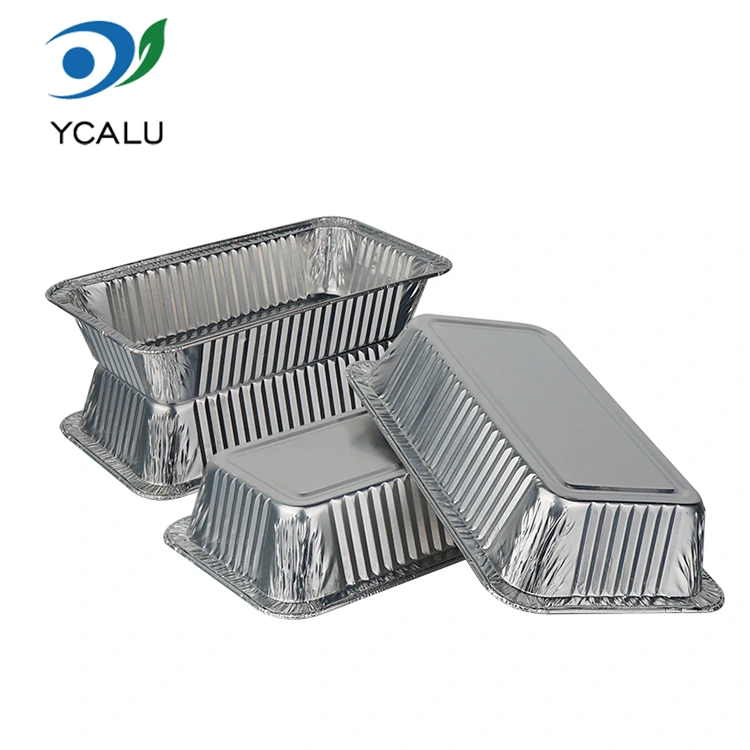 Einweg-Lebensmittelbehälter aus silberner Aluminiumfolie für den Backofen, Grill, Luftfritteuse
