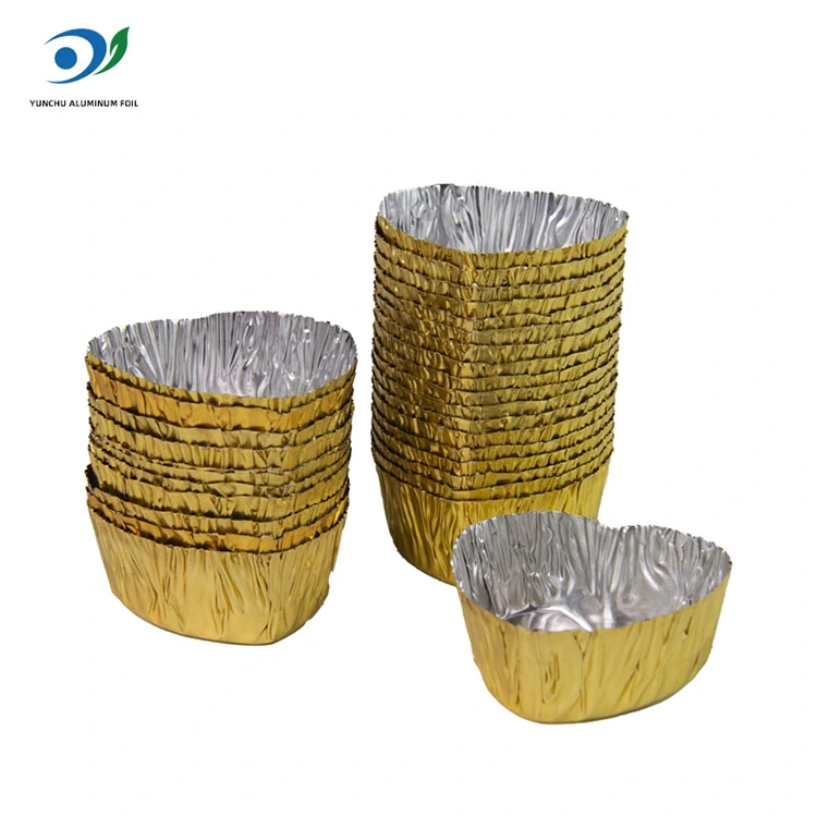 Herzförmige Mini-Bake-Silber-Aluminiumfolie-Lebensmittelbehälter