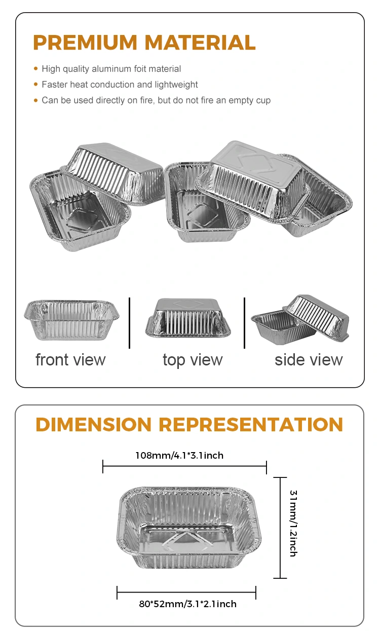 Air fryer baking Silver Aluminum Foil Containers