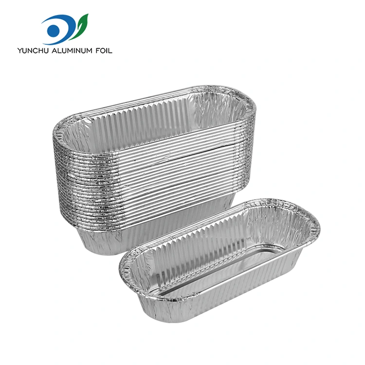 Ovale Luft Fritteuse Back Silber Aluminiumfolienbehälter