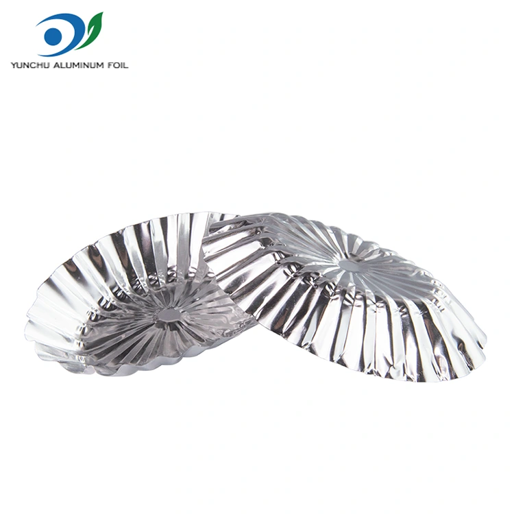 Ovaler Spitzenpudding -Torte Silber Aluminium Folie Lebensmittelbehälter