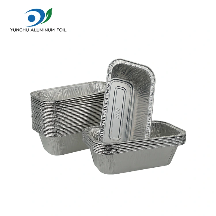 Rechteckige Luftbraten Back Silber Aluminiumfolienbehälter
