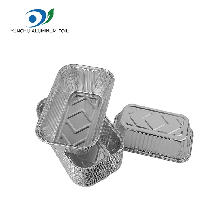Rechteckige Luftbraten -Grill Silber Aluminiumfolienbehälter
