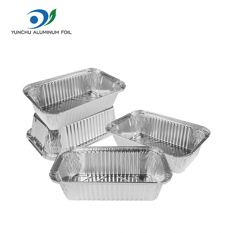 Rechteckige Luft Frittierpackung Silber Aluminiumfolienbehälter