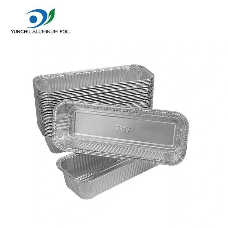 Rechteckige Baguetten Silber Aluminiumfolienbehälter