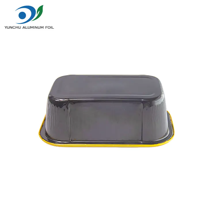 Rechteckige Backfarbe glattes Aluminiumfolienbehälter