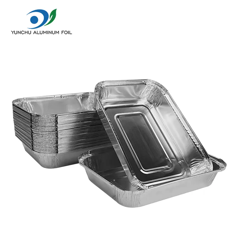 Rechteckige Backblech Silber Aluminium Folienbehälter