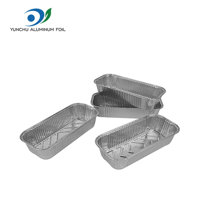 Rechteckige Brotbacken Silber Aluminiumfolienbehälter