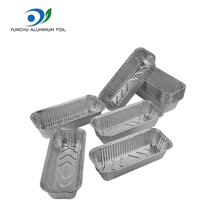 Rechteckige Brotschalen Backblech Silber Aluminium Folienbehälter