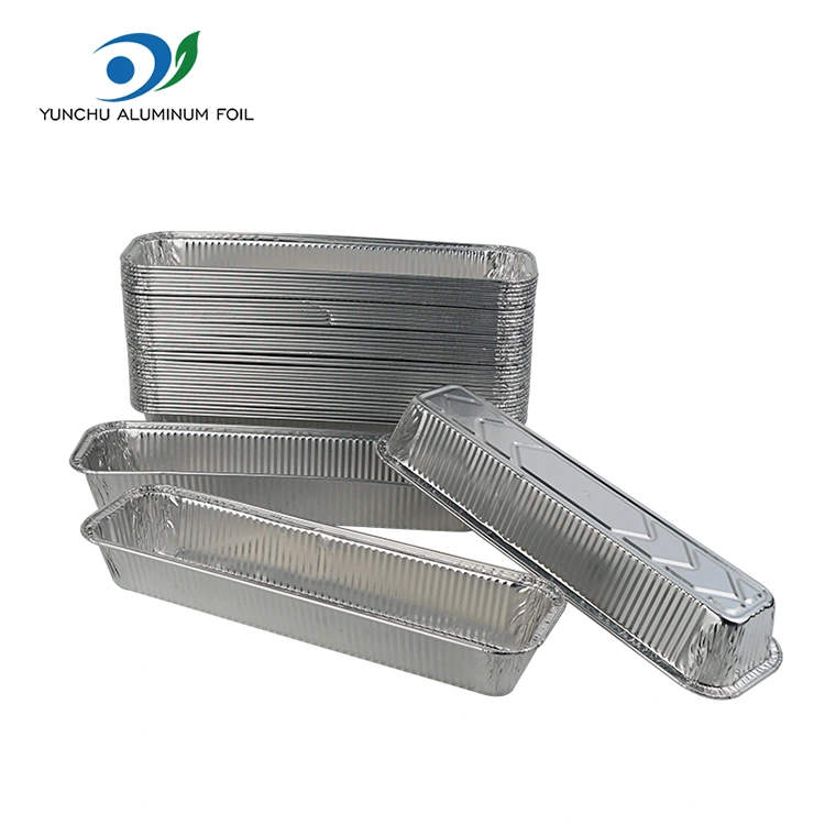Rechteckige Brotschalen backen Silber Aluminiumfolienbehälter