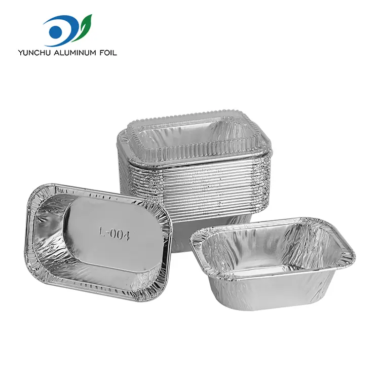 Rechteckige Kuchenbacken Silber Aluminiumfolienbehälter