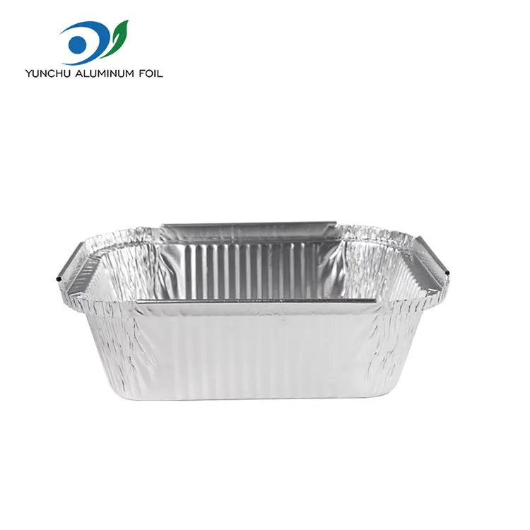 Rechteckige Catering zum Mitnehmen von Silber -Aluminiumfolienbehältern