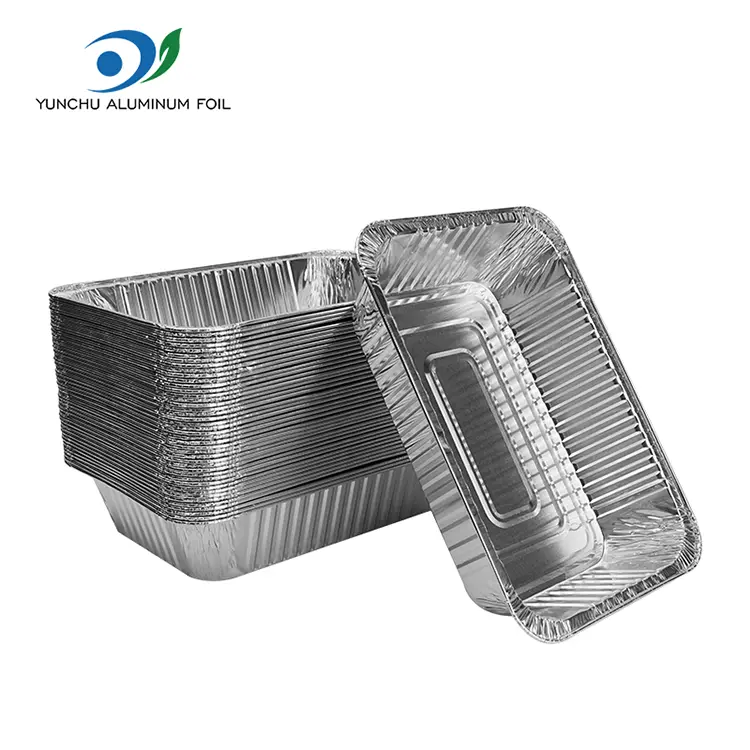 Rechteckige Backblech Silber Aluminium Folienbehälter