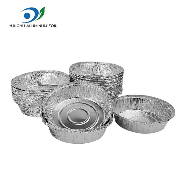 Runde Luftbraten Backschale Silber Aluminium Folienbehälter