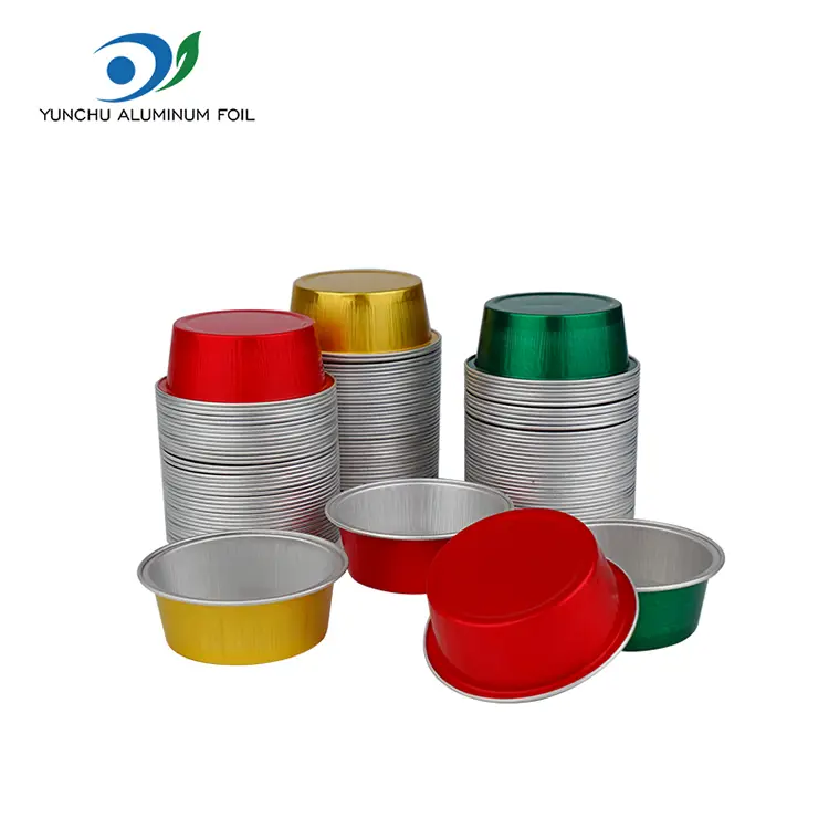 Runde Dessert Backbecher glattes Aluminiumfolienbehälter für Aluminium