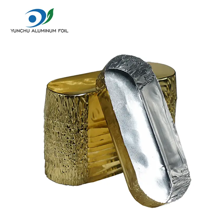 Kleine ovale Verpackung Silber Aluminiumfolienbehälter